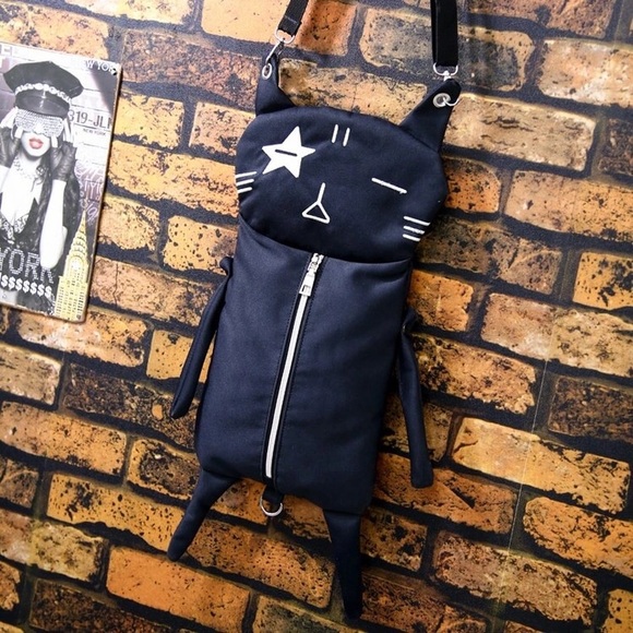 ariesmoon89 Handbags - Black Cat Crossbody Bag Purse